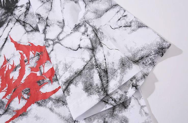 Marbled Death Metal Graphic Tee - Y2K Fashion Aesthetic Shirt for Women