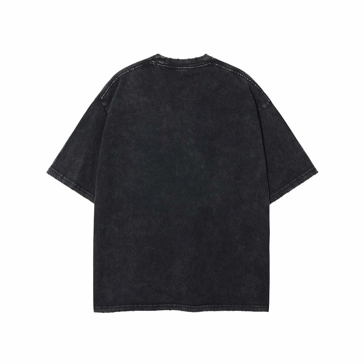 Midnight Anime Graphic Acid Wash Tee - Y2K Fashion Aesthetic Top for Women