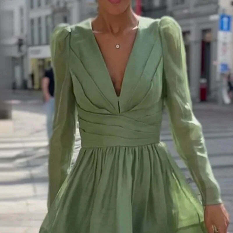Mint Green Pleated Cake Dress - Y2K Aesthetic Outfit for Women - Coquette Style Fashion