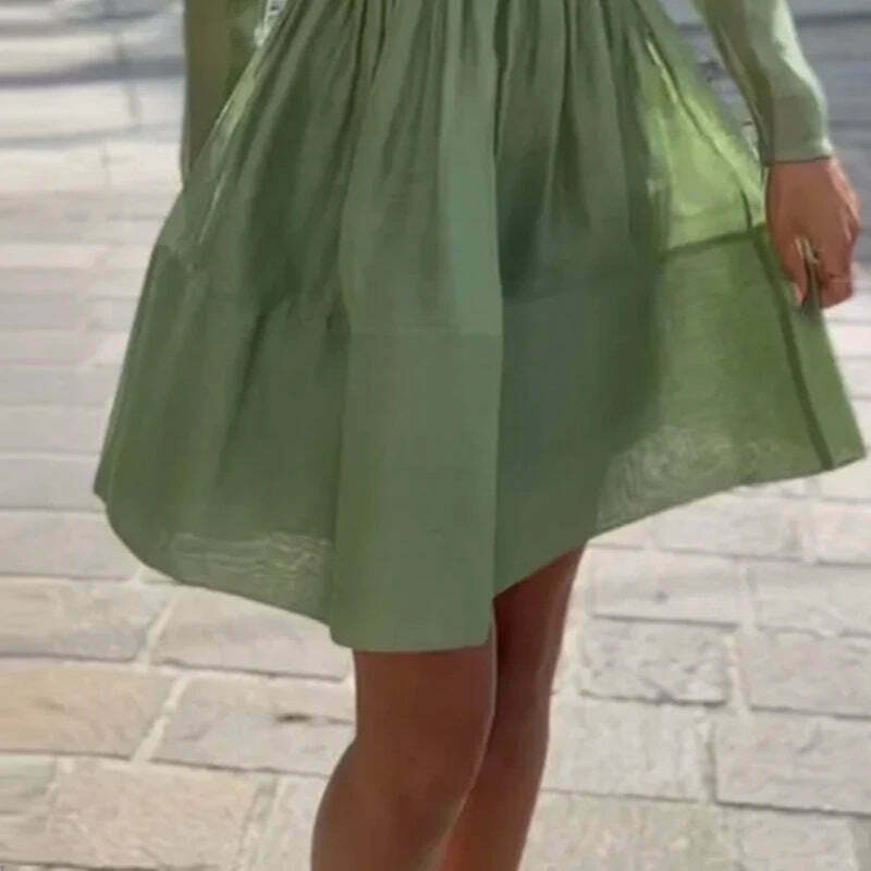 Mint Green Pleated Cake Dress - Y2K Aesthetic Outfit for Women - Coquette Style Fashion