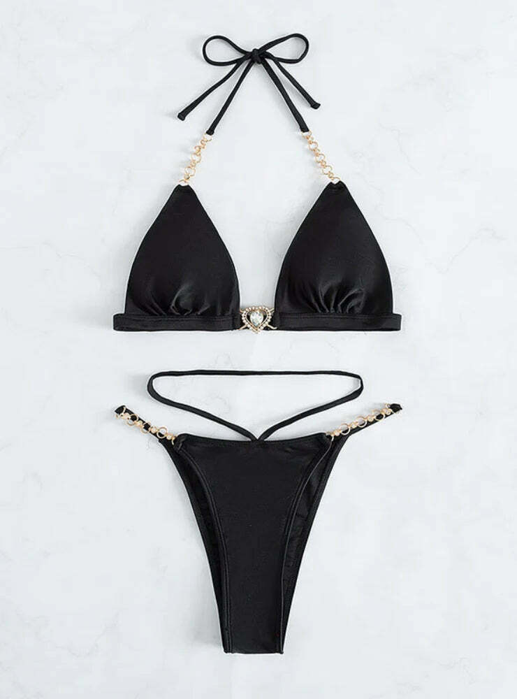 Multicolor V-Neck Swimsuit - Y2K Fashion - Coquette Aesthetic - Grunge Style - Pastel Goth