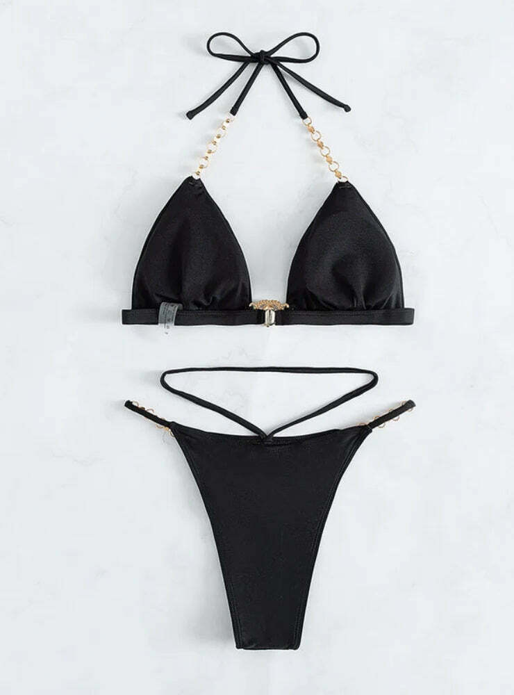 Multicolor V-Neck Swimsuit - Y2K Fashion - Coquette Aesthetic - Grunge Style - Pastel Goth