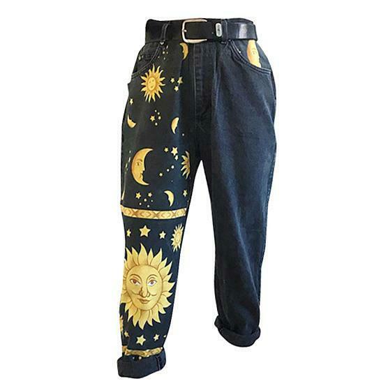 Night Sky Mom Jeans - Y2K Fashion Aesthetic with Coquette and Grunge Style Elements
