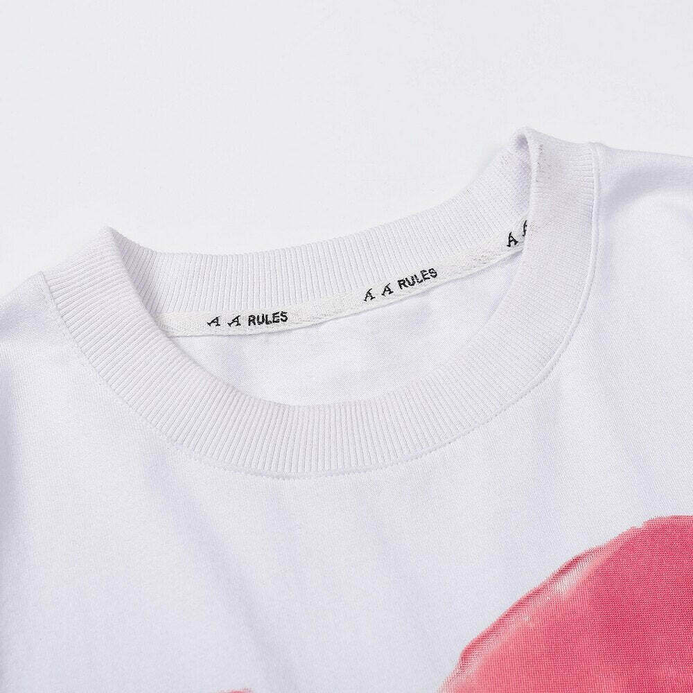 Nightmare Heart Acid Washed Graphic Tee - Y2K Fashion Aesthetic Top for Women