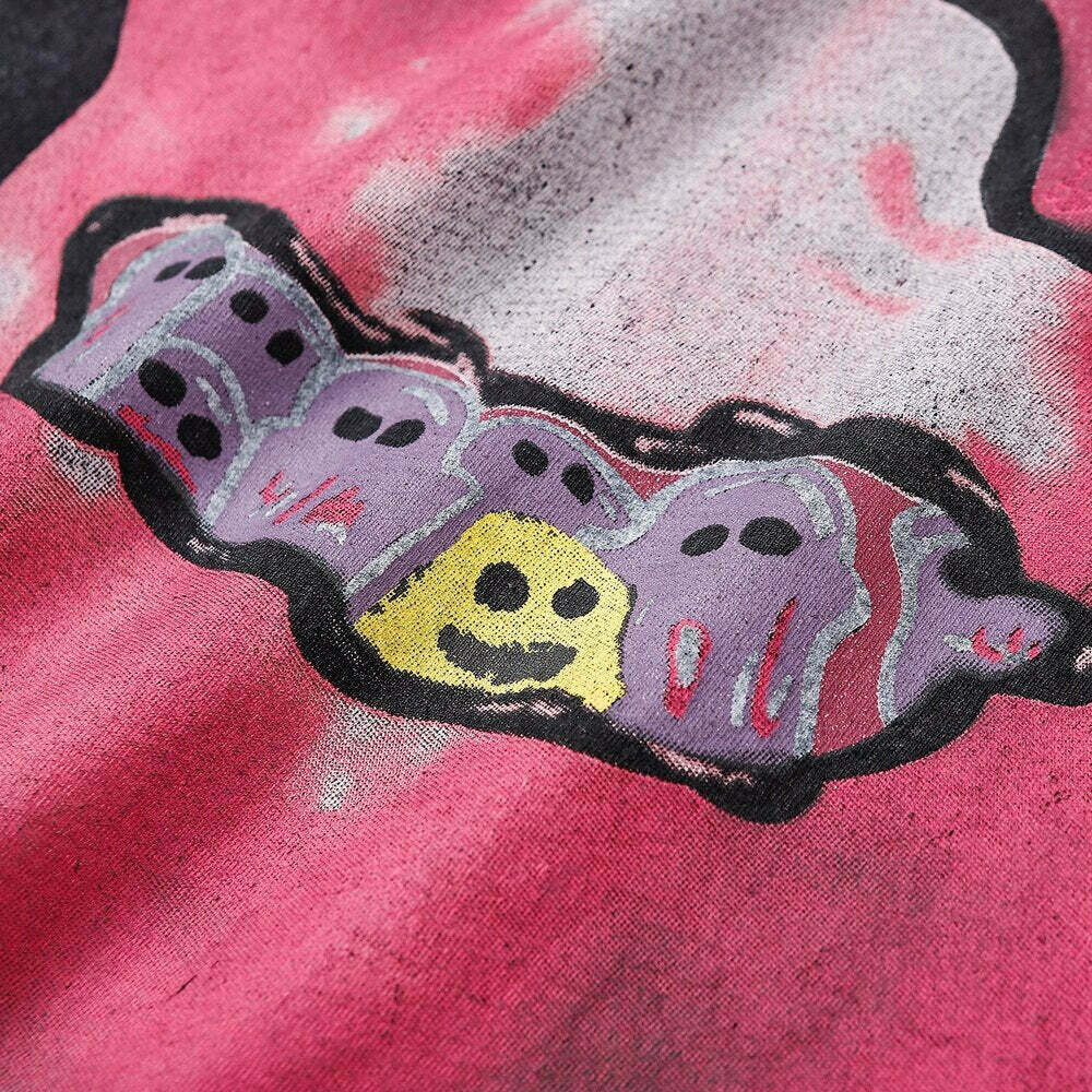 Nightmare Heart Acid Washed Graphic Tee - Y2K Fashion Aesthetic Top for Women