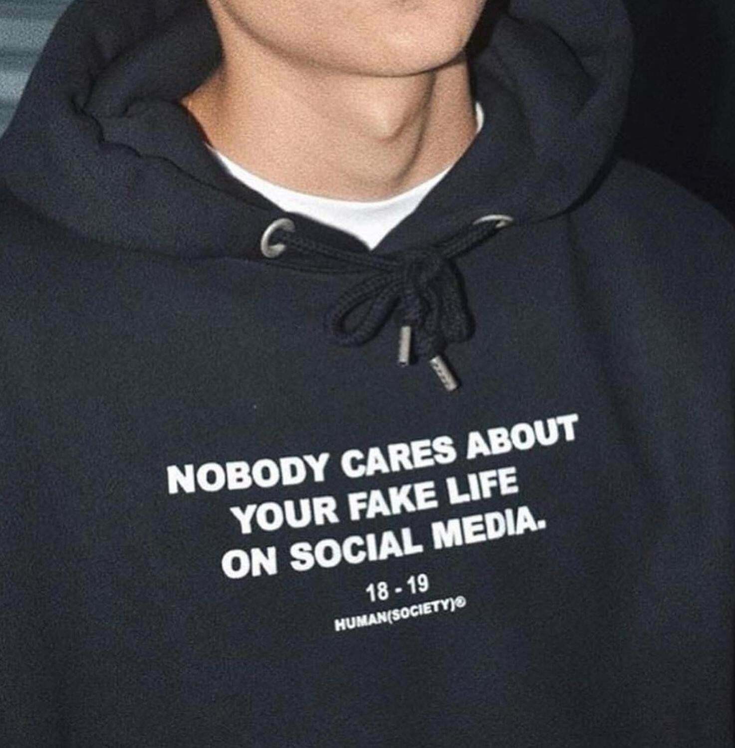 Nobody Cares About Your Fake Life Hoodie - Y2K Aesthetic Grunge Style for Women