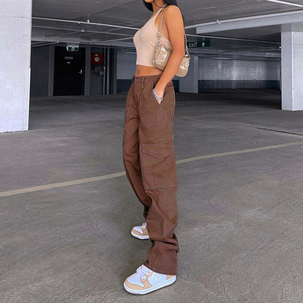 Nomad Chic Cargo Pant: Y2K Fashion with Coquette Aesthetic, Grunge Style, and Pastel Goth Vibes