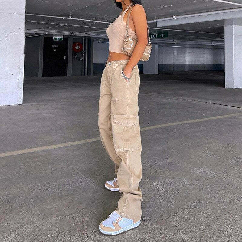 Nomad Chic Cargo Pant: Y2K Fashion with Coquette Aesthetic, Grunge Style, and Pastel Goth Vibes