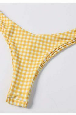 Pastel Goth Cargo Skirt & Yellow High Rise Bandeau Bikini Set - Y2K Fashion Aesthetic
