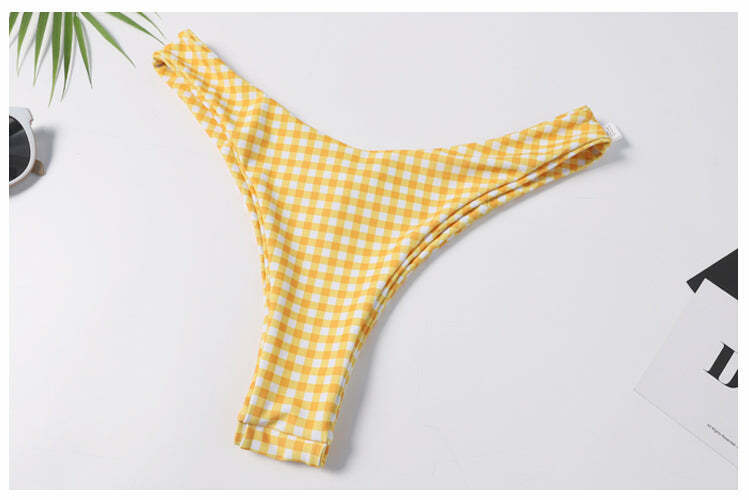 Pastel Goth Cargo Skirt & Yellow High Rise Bandeau Bikini Set - Y2K Fashion Aesthetic