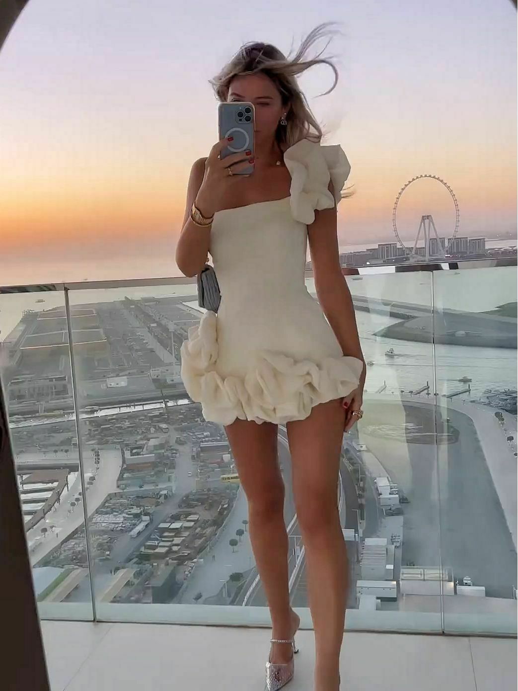 Pastel Petal Mini Dress - Y2K Fashion Coquette Aesthetic Grunge Style - Cute Tops & Cargo Skirt