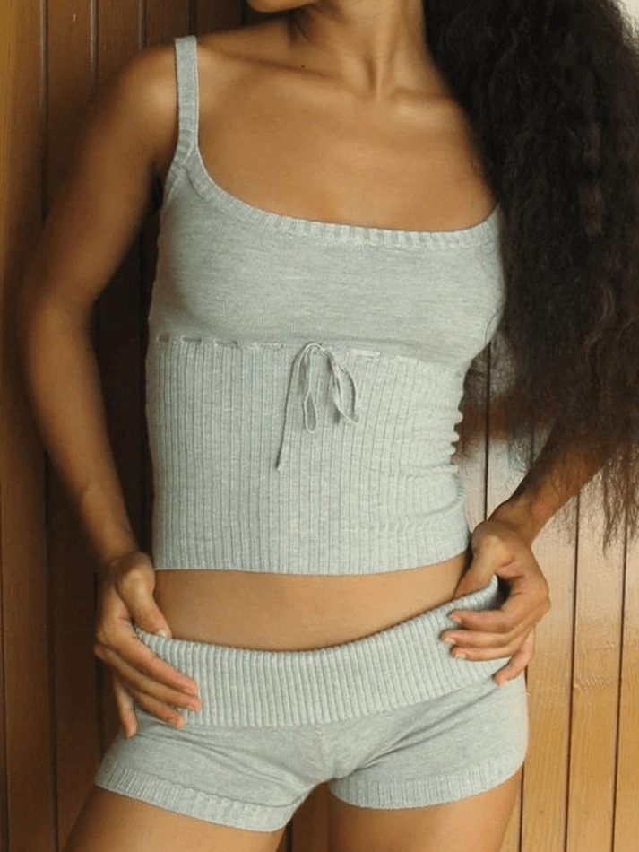 Patchwork Halter Crop Cami: Y2K Fashion Top with Coquette & Grunge Aesthetics
