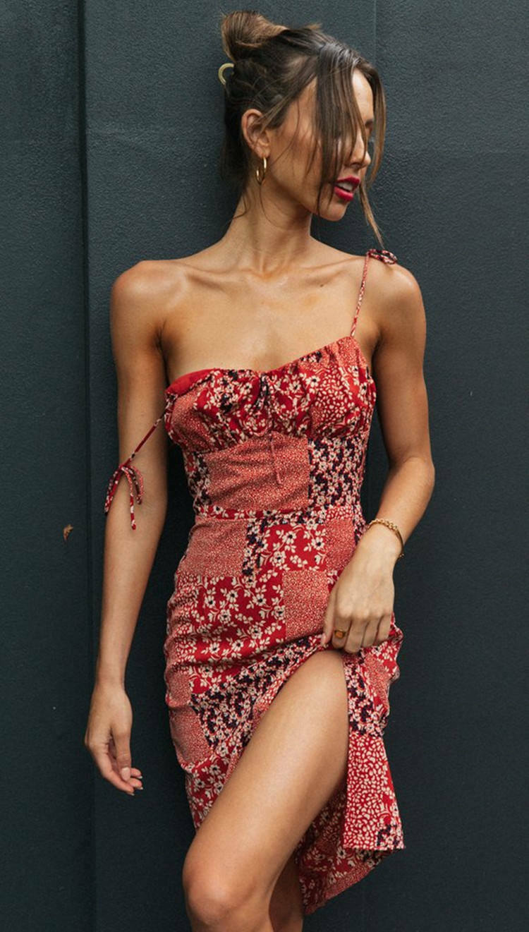 Patchwork Tie Dress: Y2K Fashion Statement with Coquette Aesthetic and Grunge Style