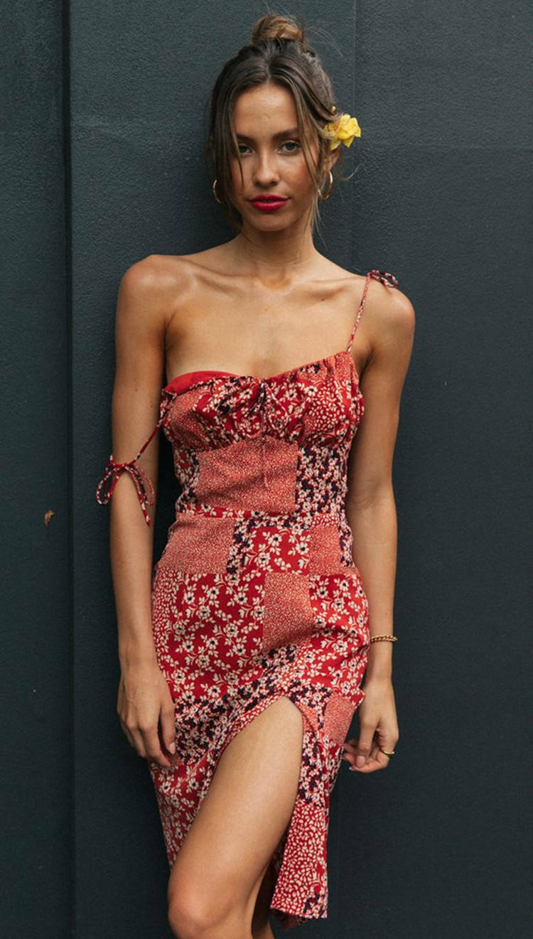 Patchwork Tie Dress: Y2K Fashion Statement with Coquette Aesthetic and Grunge Style