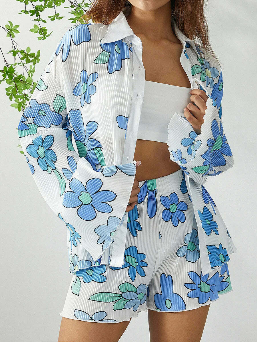 Patterned Paradise Twinset - Y2K Fashion Coquette Aesthetic Grunge Style Cute Tops Past
