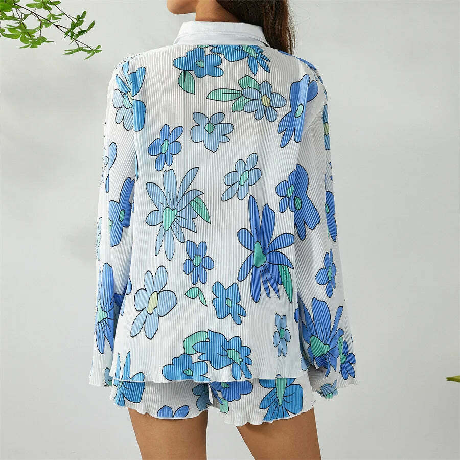 Patterned Paradise Twinset - Y2K Fashion Coquette Aesthetic Grunge Style Cute Tops Past