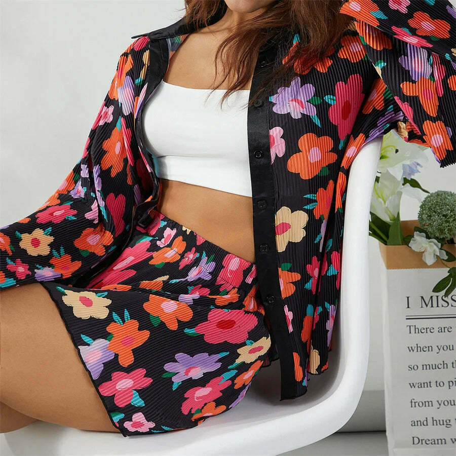 Patterned Paradise Twinset - Y2K Fashion Coquette Aesthetic Grunge Style Cute Tops Past
