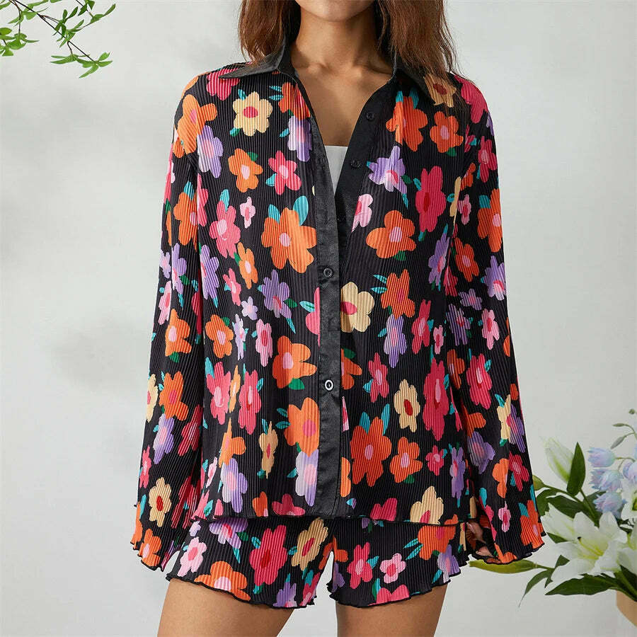 Patterned Paradise Twinset - Y2K Fashion Coquette Aesthetic Grunge Style Cute Tops Past