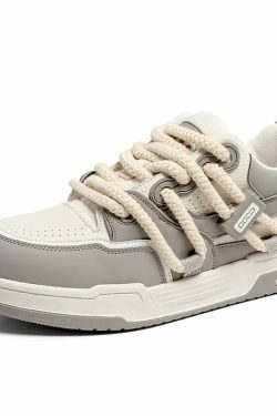 Phat Lace Sneakers - Cloud White/Fog Grey, Y2K Aesthetic Shoes for Women, Coquette Style Fashion