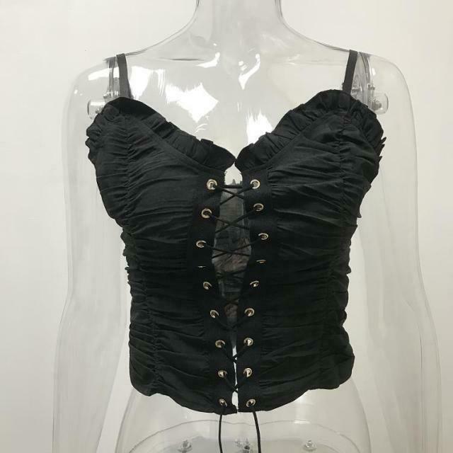 Princess Lace Up Top - Y2K Fashion - Coquette Aesthetic - Grunge Style - Cute Tops - Pastel Goth