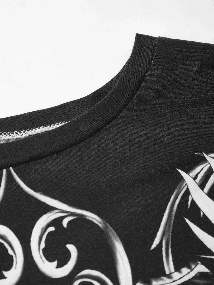 Punk Patchwork Graphic Tee: Y2K Aesthetic with Coquette & Grunge Style