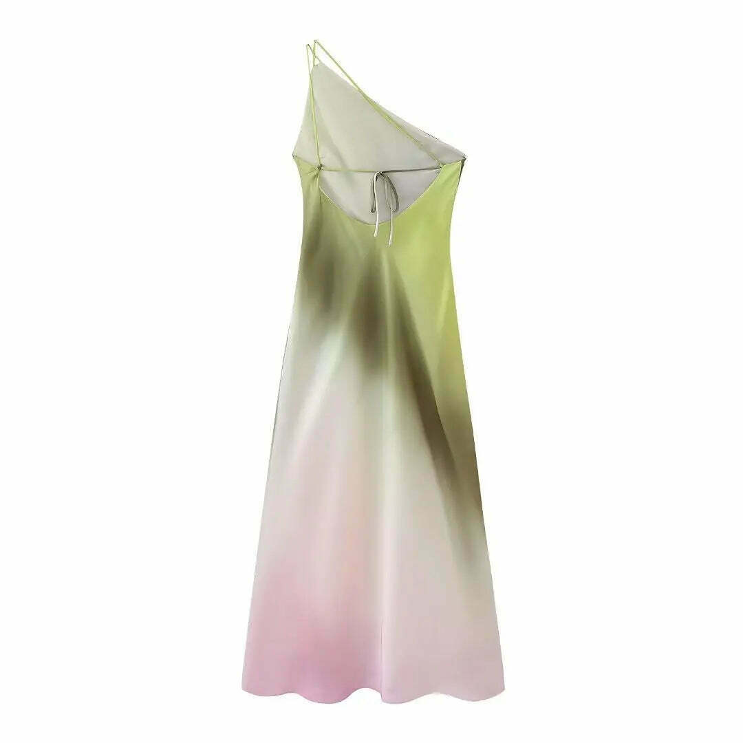 Radiant Asymmetric Glam Off Shoulder Dress - Y2K Fashion Statement for Women