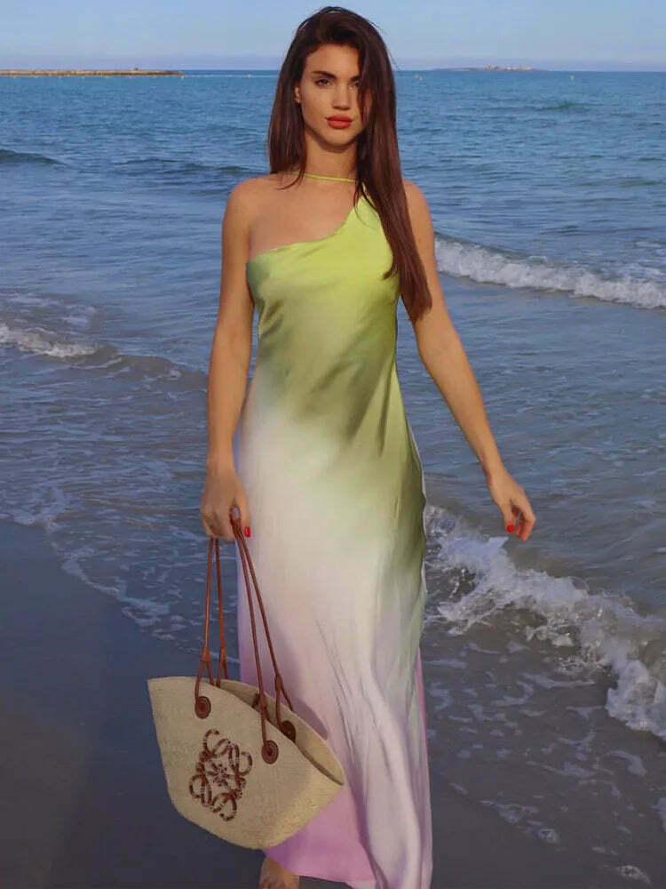 Radiant Asymmetric Glam Off Shoulder Dress - Y2K Fashion Statement for Women