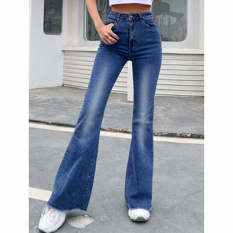 Radiant Ripple Jeans: Y2K Fashion Staple with a Coquette Aesthetic Twist