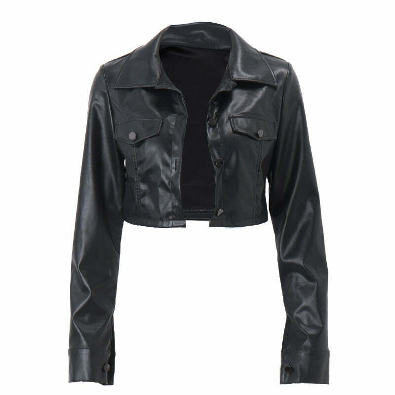 Raven's Edge Cropped Jacket - Y2K Fashion Statement with Coquette Aesthetic and Grunge Style