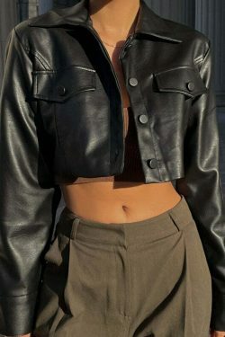 Raven's Edge Cropped Jacket - Y2K Fashion Statement with Coquette Aesthetic and Grunge Style
