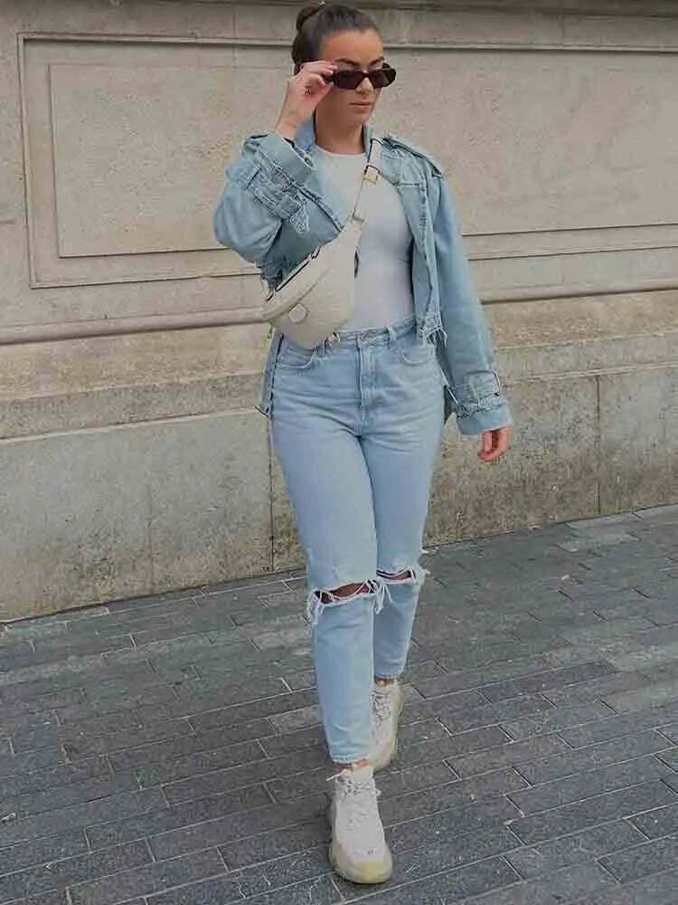Rebel Rhythm Distressed Cropped Denim Jacket - Y2K Fashion Statement Piece