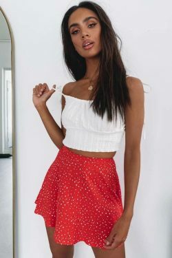 Red Rush Printed Mini Skirt - Y2K Fashion Statement with Coquette Aesthetic and Grunge Style