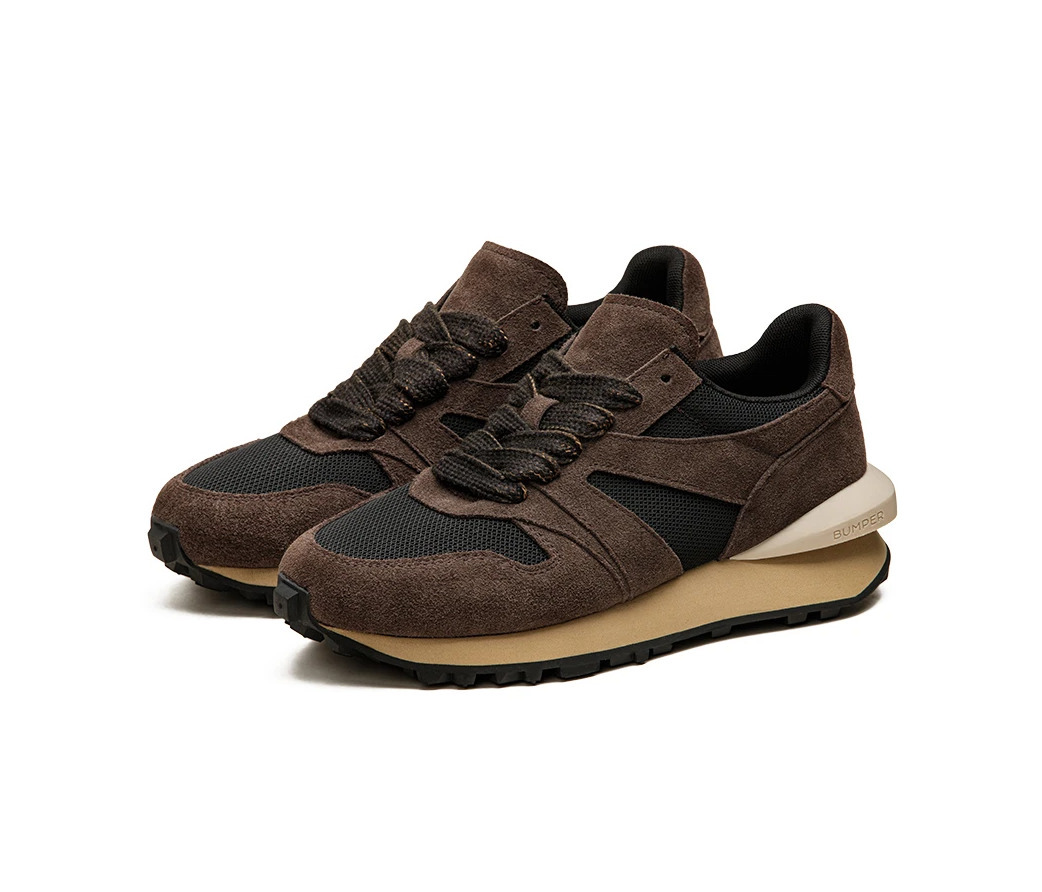 Retro Bumper Sneakers - Brown/Black, Y2K Fashion Aesthetic Shoes for Women
