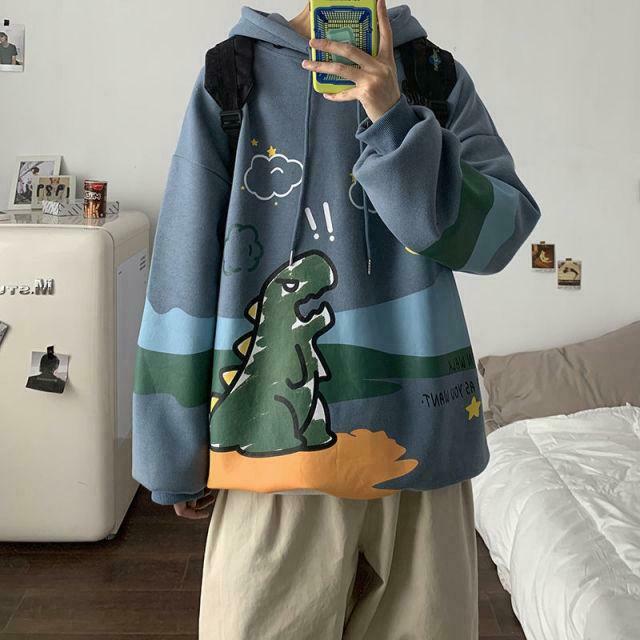 Retro Godzilla Hoodie - Y2K Fashion Statement with a Coquette Aesthetic Twist