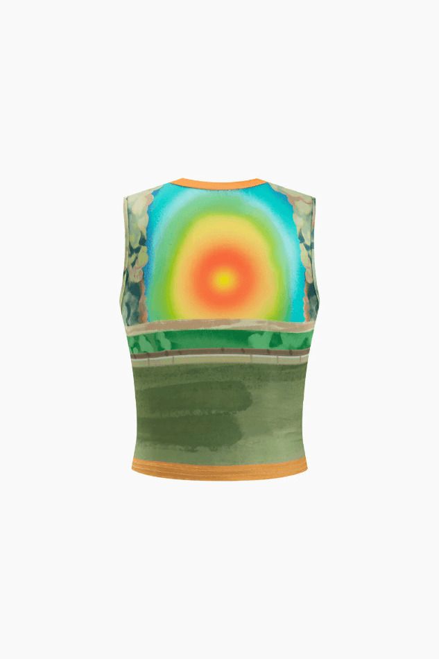 Retro Statue Print Tank Top for Women - Y2K Fashion Aesthetic with Coquette and Grunge Style