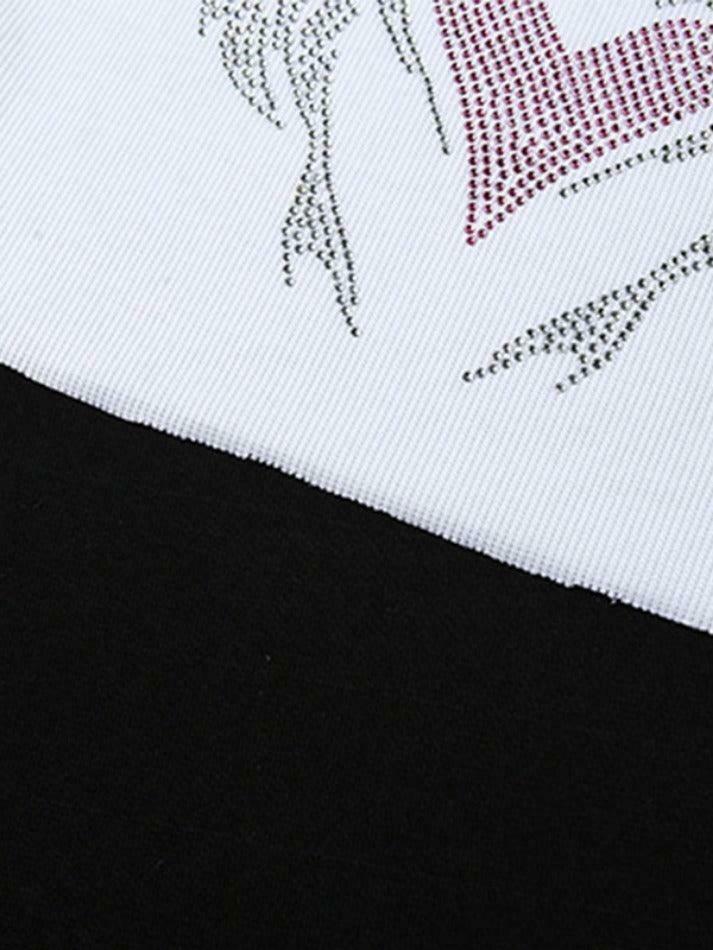 Rhinestone Heart Crop Tank: Y2K Fashion with Coquette Aesthetic, Grunge Style, and Pastel Goth Vibes
