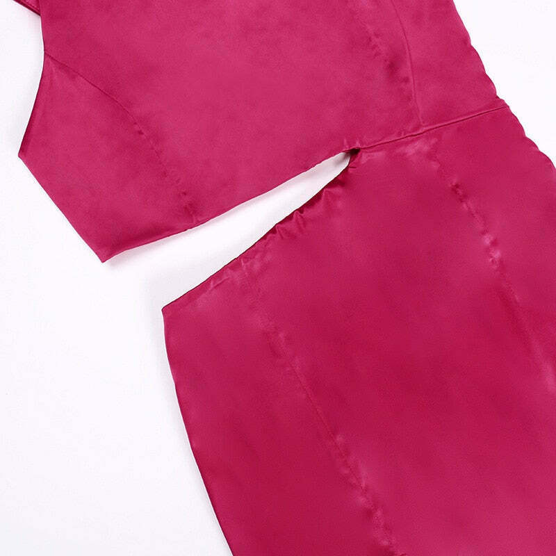 Rosette Tassels High Slit Dress - Y2K Fashion Statement with Coquette Aesthetic and Grunge Style
