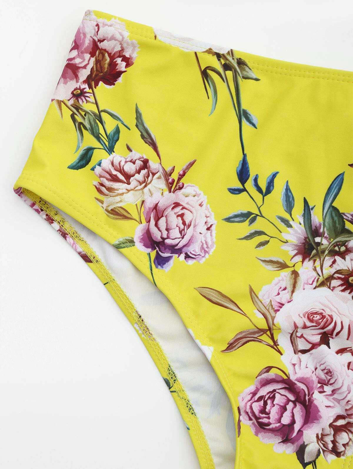 Ruffled Floral Off-Shoulder High-Waisted Bikini for Y2K Fashion Enthusiasts
