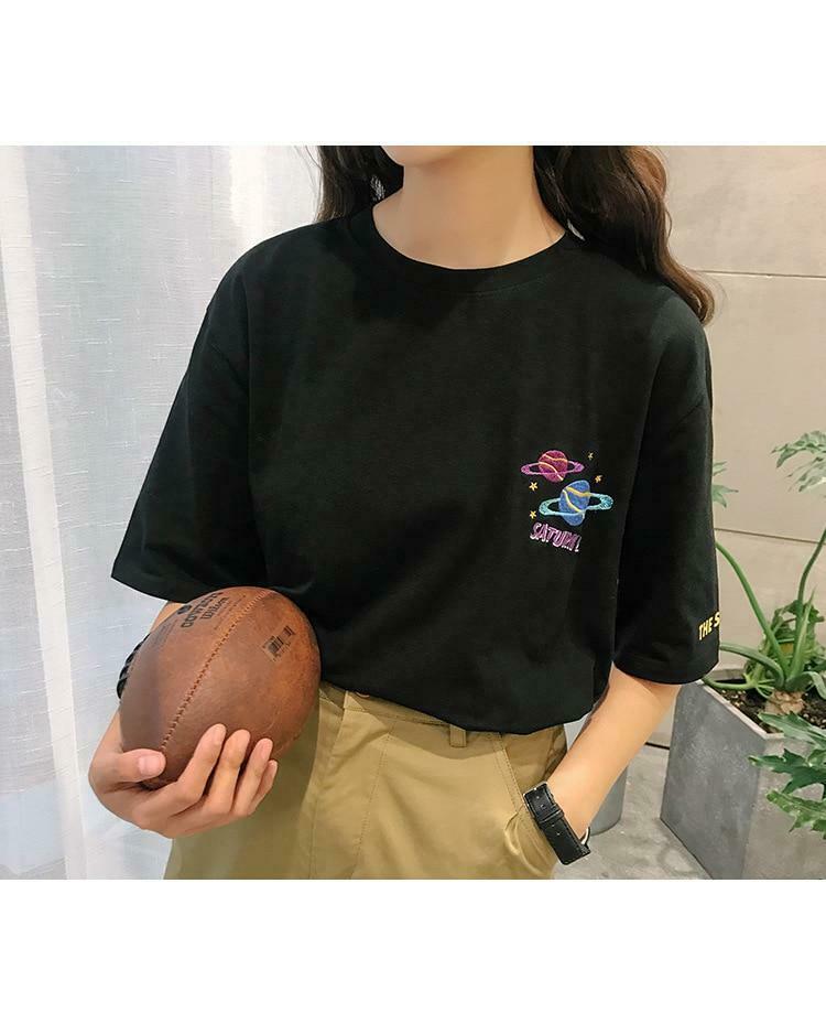 Saturn Aesthetic Tee: Y2K Fashion with Coquette and Grunge Vibes, Cute Tops for Women