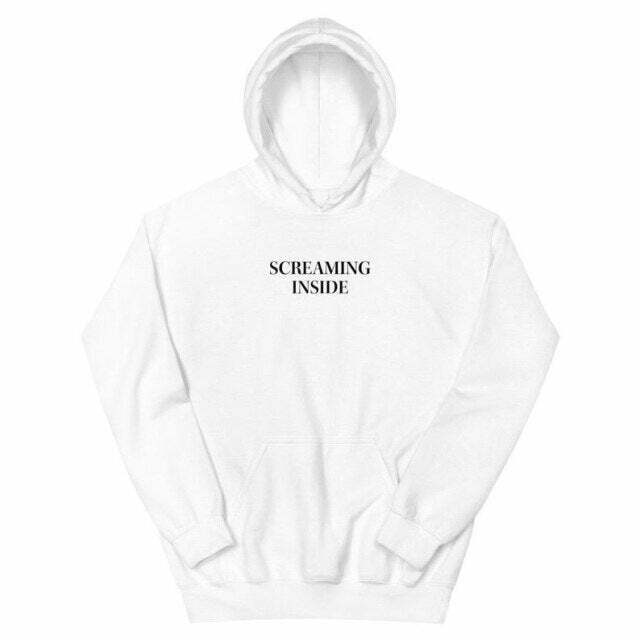 Screaming Inside Grunge Hoodie - Y2K Aesthetic Coquette Style for Women