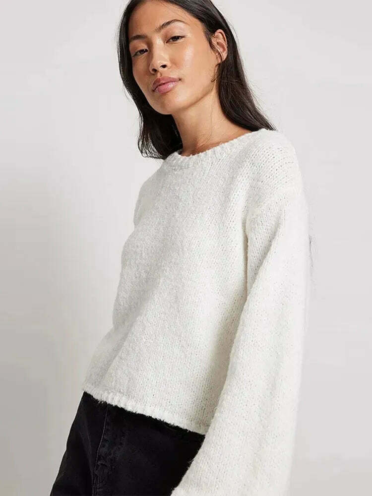 Sculpted Serenity Backless Knit Top - Y2K Coquette Grunge A