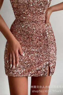 Sequined Suspender Mini Dress - Y2K Fashion Statement with Coquette Aesthetic and Grunge Style