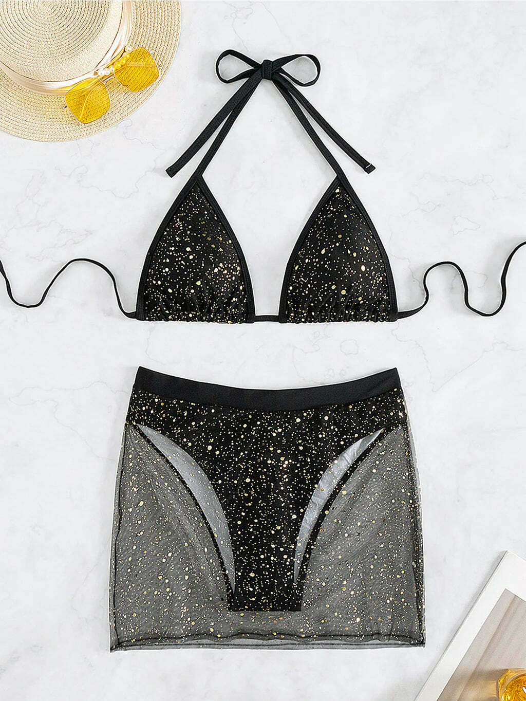 Sequins Bikini Set: Y2K Fashion Statement for Women - Sexy Two-Piece Swimsuit with Sparkling Glamour