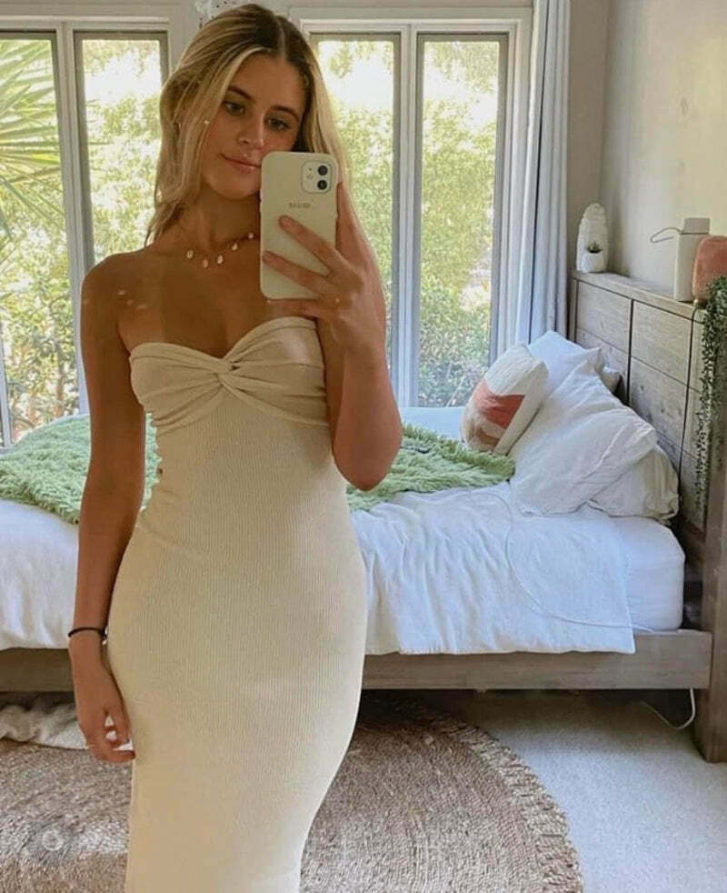 Serene Sunset Tube Dress - Y2K Fashion with Coquette Aesthetic, Grunge Style, and Pastel Goth Vibes