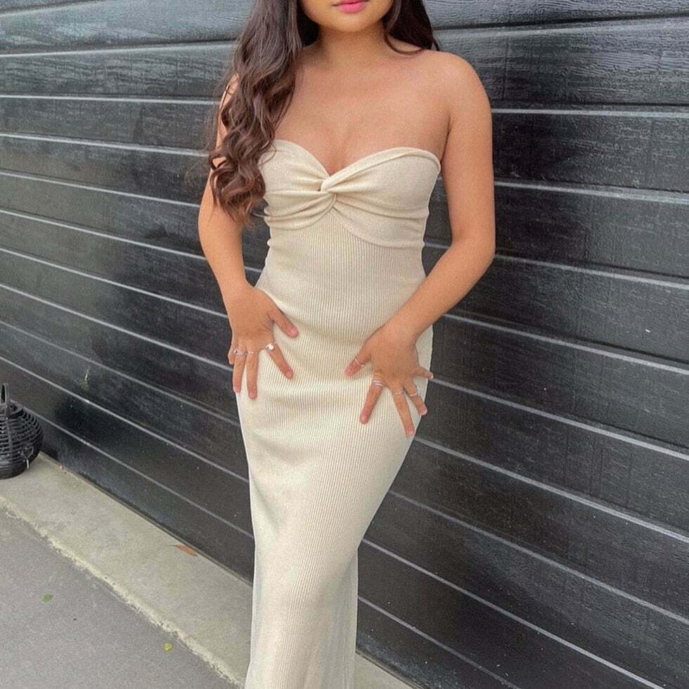 Serene Sunset Tube Dress - Y2K Fashion with Coquette Aesthetic, Grunge Style, and Pastel Goth Vibes