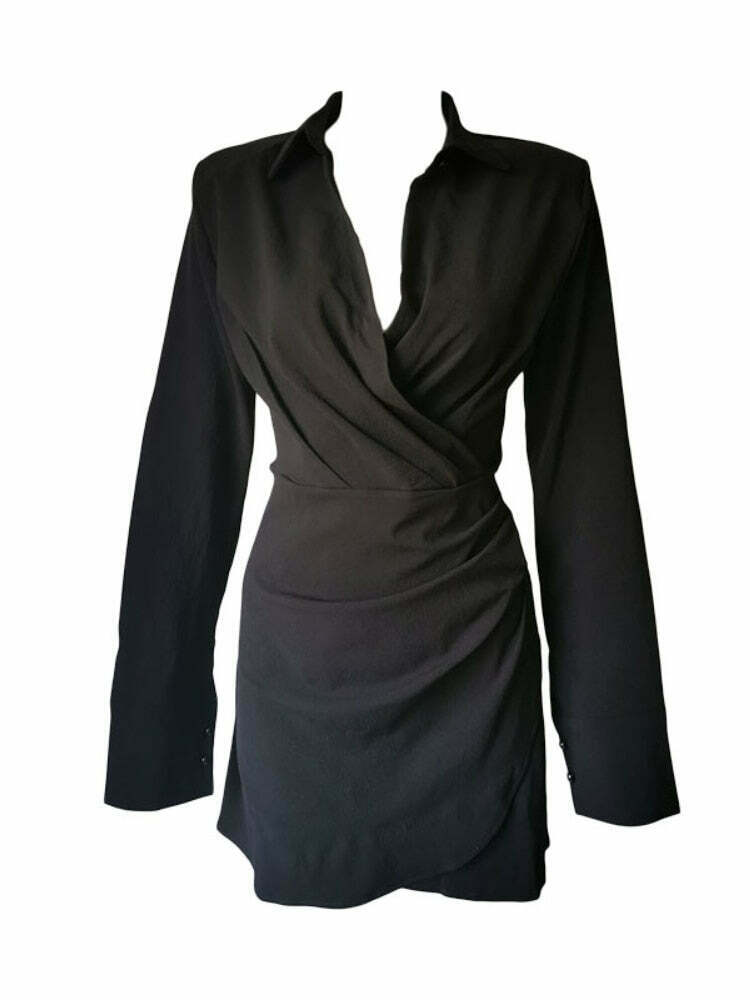 Sienna Draped Dress - Y2K Fashion Statement with Coquette & Grunge Aesthetics