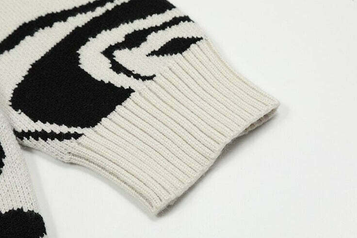 Skeleton Kiss Graphic Sweater - Y2K Aesthetic Coquette Style - Grunge Fashion Statement