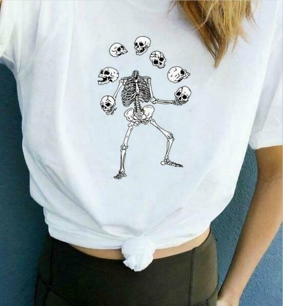 Skull T-Shirt: Y2K Fashion with Coquette and Grunge Aesthetic, Cute Tops and Pastel Goth Vibes
