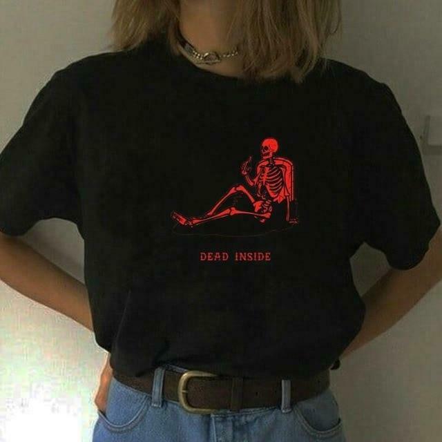 Skull T-Shirt: Y2K Fashion with Coquette and Grunge Aesthetic, Cute Tops and Pastel Goth Vibes