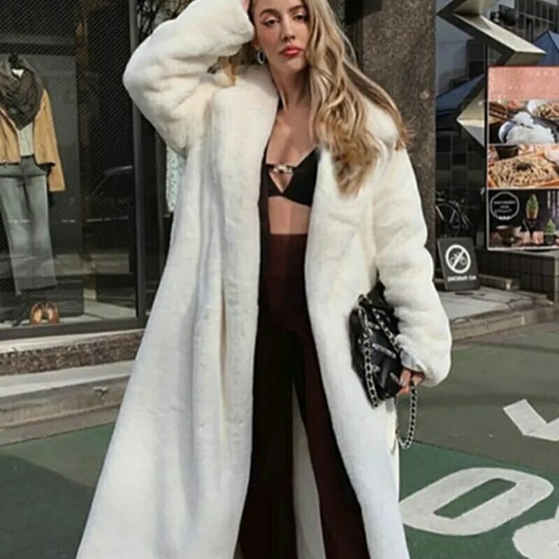 Snow Queen Elegance Faux Fur Coat - Y2K Fashion Statement for Women